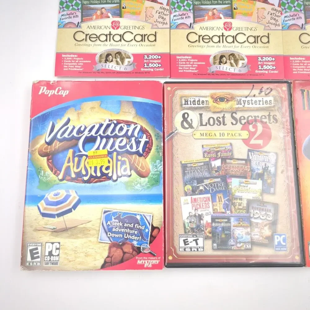 PC CD-ROM Video Game Software Lot of 10 Monopoly Incredibles CreataCard Untested